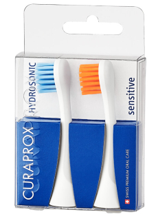 Hydrosonic Pro B&oslash;rstehoved Sensitive Orange/Lysebl&aring; 2 stk.