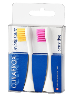 Hydrosonic Pro B&oslash;rstehoved Sensitive Gul/Pink 2 stk.
