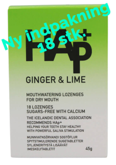 HAp+ Sugetabletter - Ingefær & Lime 18 stk