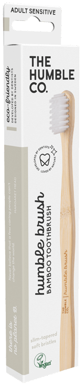 Humble bambus tandbørste - hvid voksen, sensitive