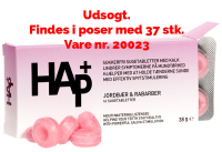 HAp+ sugetabletter jordbær og rabarber, 16 stk.