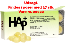 HAp+ sugetabletter Ingefær og lime, 16 stk.
