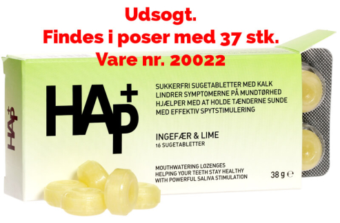 HAp+ sugetabletter Ingefær og lime, 16 stk.